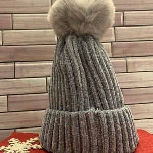 COPY - NWT Chenille Pom Pom Hat